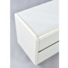 Art Deco inspired curved edges on vintage white Lane nightstands
