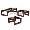 Percival Lafer rosewood and smoked glass living room tables