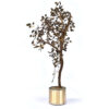 Gold vintage 1970s potted tree sculpture