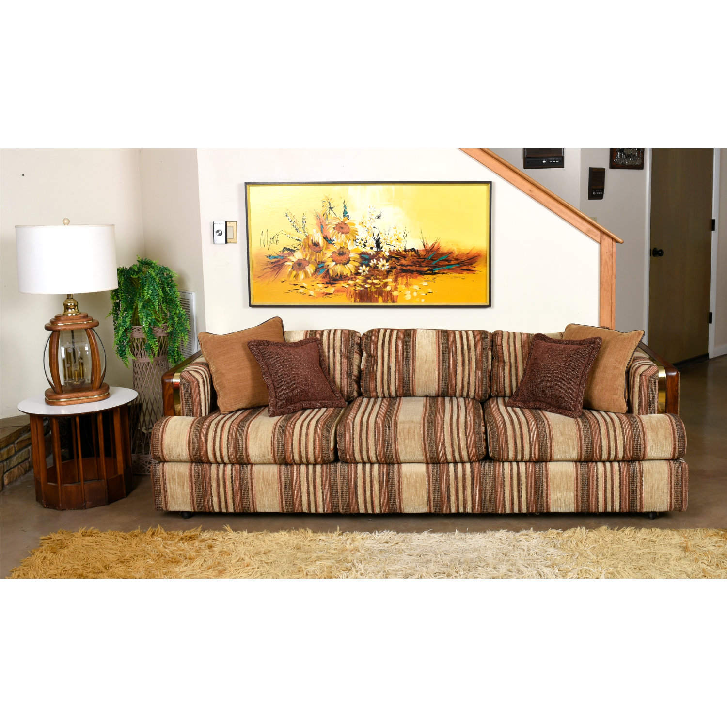 Brown Plaid Sofa