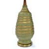 Green and gold beehive Mid-Century Modern plaster lamps by Plasto