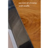 Scuffs and scratches on burl and chrome Pace Collection credenza