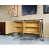 Chrome and Burl Wood Vintage 1970s Credenza by Pace Collection