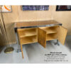 Chrome and Burl Wood Vintage 1970s Credenza by Pace Collection