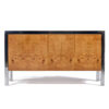 Restored Pace Collection vintage 1970s Burl Wood and chrome credenza