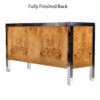Finished back side on vintage 1970s burl credenza by Pace Collection