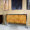 Chrome and Burl Wood Vintage 1970s Credenza by Pace Collection