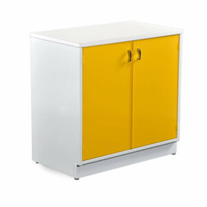 Vintage 1970s Broyhill Yellow and White Chapter One Stereo Record Cabinet