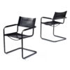 Matteo Grassi chrome leather arm chairs