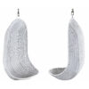 Pair of vintage white wicker basket hanging chairs