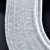 Close up on freshly painted white wicker hanging basket chair