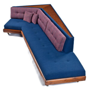 Original Adrian Pearsall Craft Associates Blue 2300-S Boomerang Sofa
