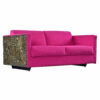 Sculpted resin Brutalist loveseat sofa by Craft Associates