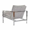 Back view of Milo Baughman gray chrome chair
