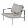 Milo Baughman for Thayer Coggin gray chrome chair with seat cushion off