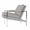 Side view of Milo Baughman gray chrome chair