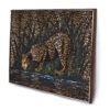Vintage 1970s faux fur leopard painting by Rodriguez