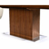 Pedestal dining table with chrome base