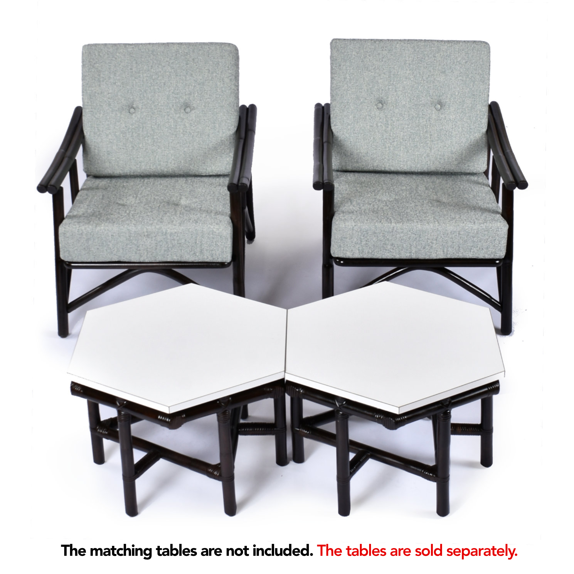 Ficks Reed Far Horizons 1950s rattan lounge chairs