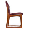 Profile view of Danish teak Vamdrup Stolefabrik dining chair