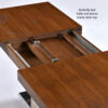 Butterfly leaf stores inside table top