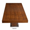 Walnut modern pedestal expanding dining table