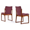 Back view on freshly restored Danish teak dining chairs by Vamdrup Stolefabrik