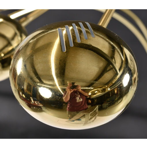 Polished gold finish on 5 head arch lamp with marble base