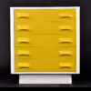 White and Yellow vintage 1970s Broyhill Chapter One highboy dresser