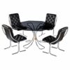 Daystrom scoop chairs with smoked glass chrome leg 1970s dining set