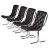 4 vintage 1970s tubular chrome Daystrom scoop chairs