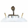 Clear acrylic pen holder with brass cobra snake