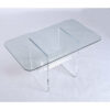 Rounded rectangle glass top acrylic desk or work table