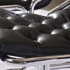 Tufted seat on vintage 1970s Daystrom chrome and black scoop chair