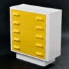 White and Yellow vintage 1970s Broyhill Chapter One dresser