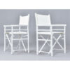 Pair of vintage white rattan directors chairs