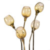 5-head amber glass gold Mid-Century floor lamp