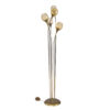 Gold 5 head amber glass floor lamp vintage
