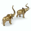 Pair of large scale brass elephant figurines over 2 feet tall