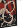 Red, white and black brush strokes on Goldberg abstract painting from the 1960s