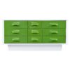 Green and white Broyhill Chapter One 1970s Space Age triple dresser