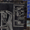 David Holleman Mid-Century Modern Mosaic Tile Art Panel with Sgraffito Illustrations - Image 9