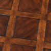 Parquet wood top Marge Carson cabriole leg square coffee table