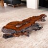 Rustic live edge wood slab coffee table
