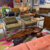 Live edge handmade redwood free form coffee table