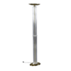 Vintage 1980s Art Deco Lucite clear acrylic and brass torchiere floor lamp