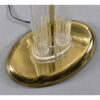 Vintage 1980s Art Deco Lucite clear acrylic and brass torchiere floor lamp