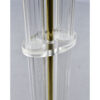 Vintage 1980s Art Deco Lucite clear acrylic and brass torchiere floor lamp