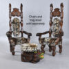 Witco throne chairs and frog toad stool