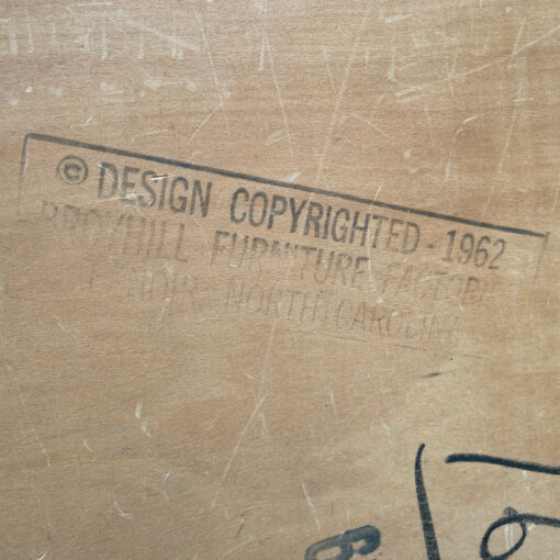 Two Broyhill Brasilia dining chairs Label 1962